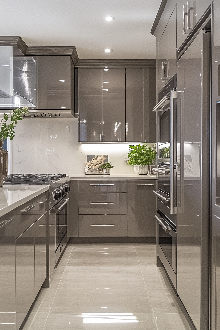 dark taupe kitchen cabinets