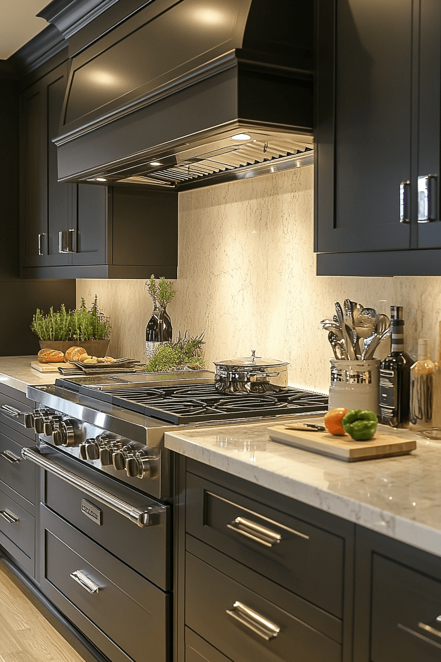 dark taupe kitchen cabinets