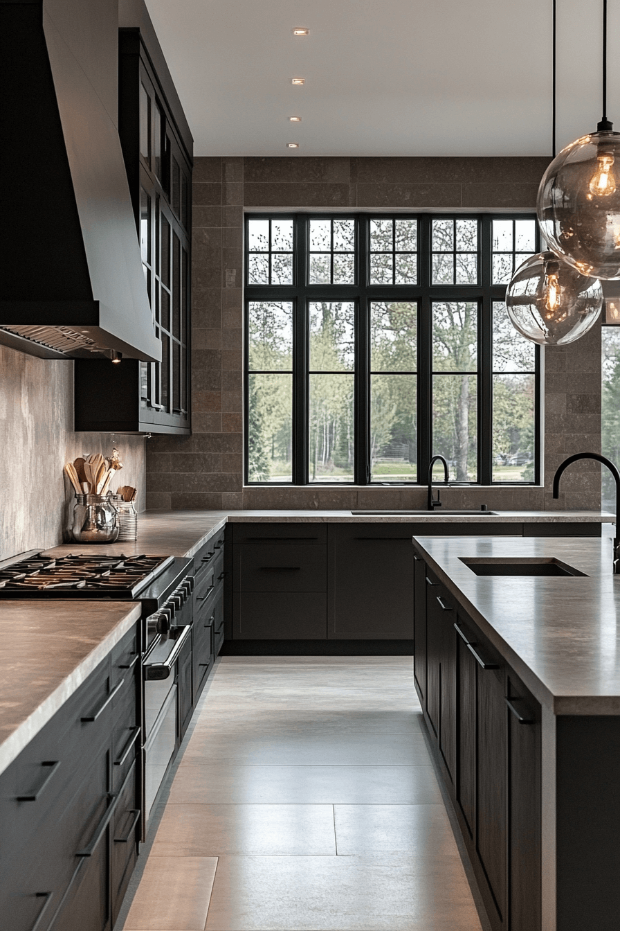 dark taupe kitchen cabinets