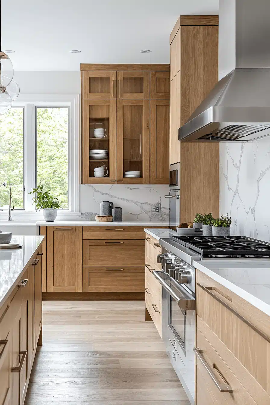 white oak kitchen cabinets