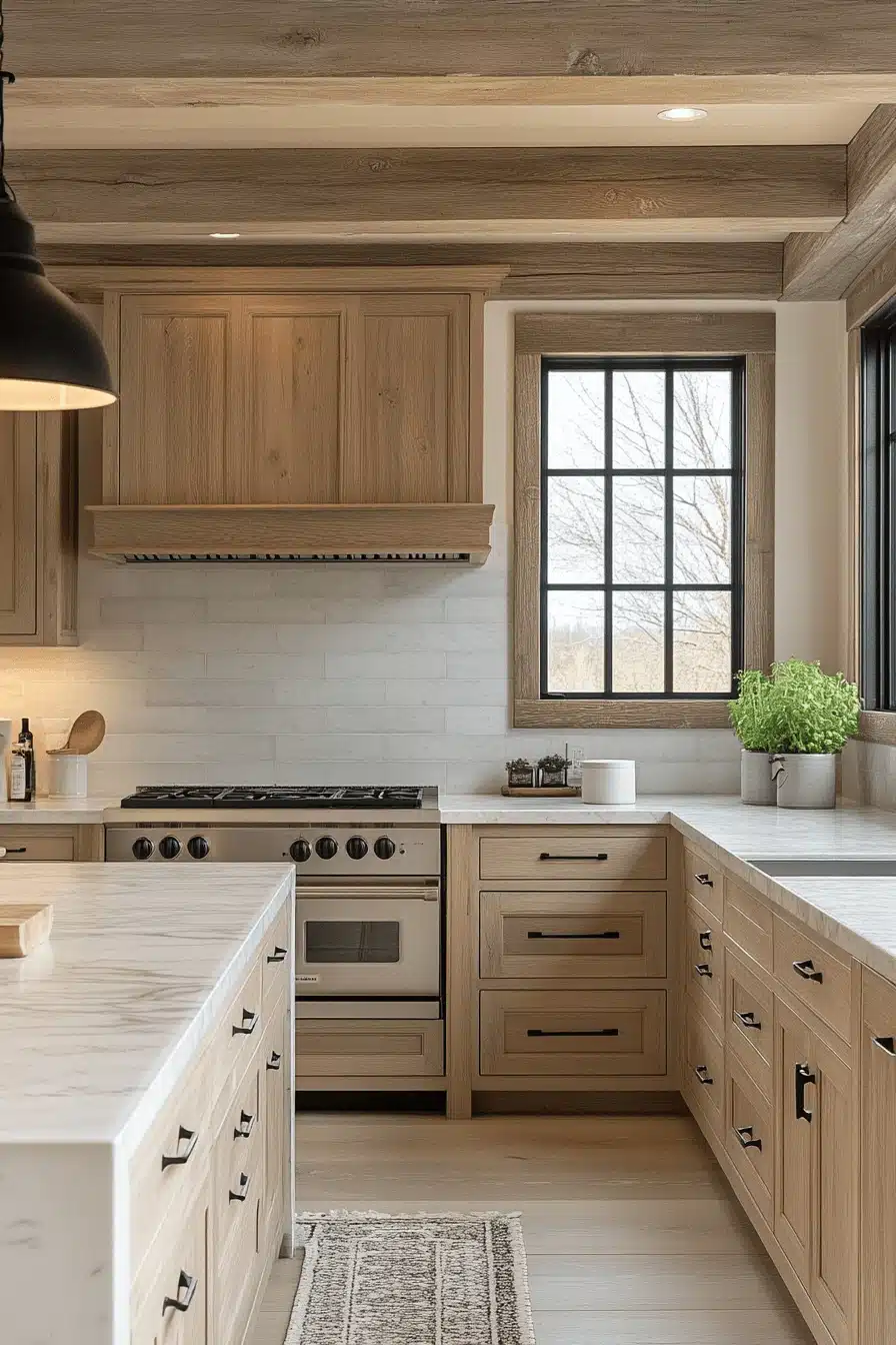 white oak kitchen cabinets