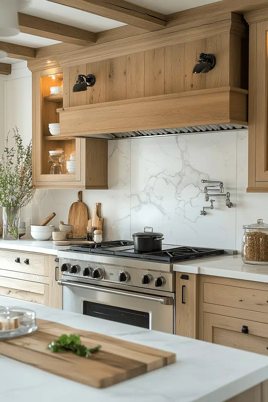 white oak kitchen cabinets