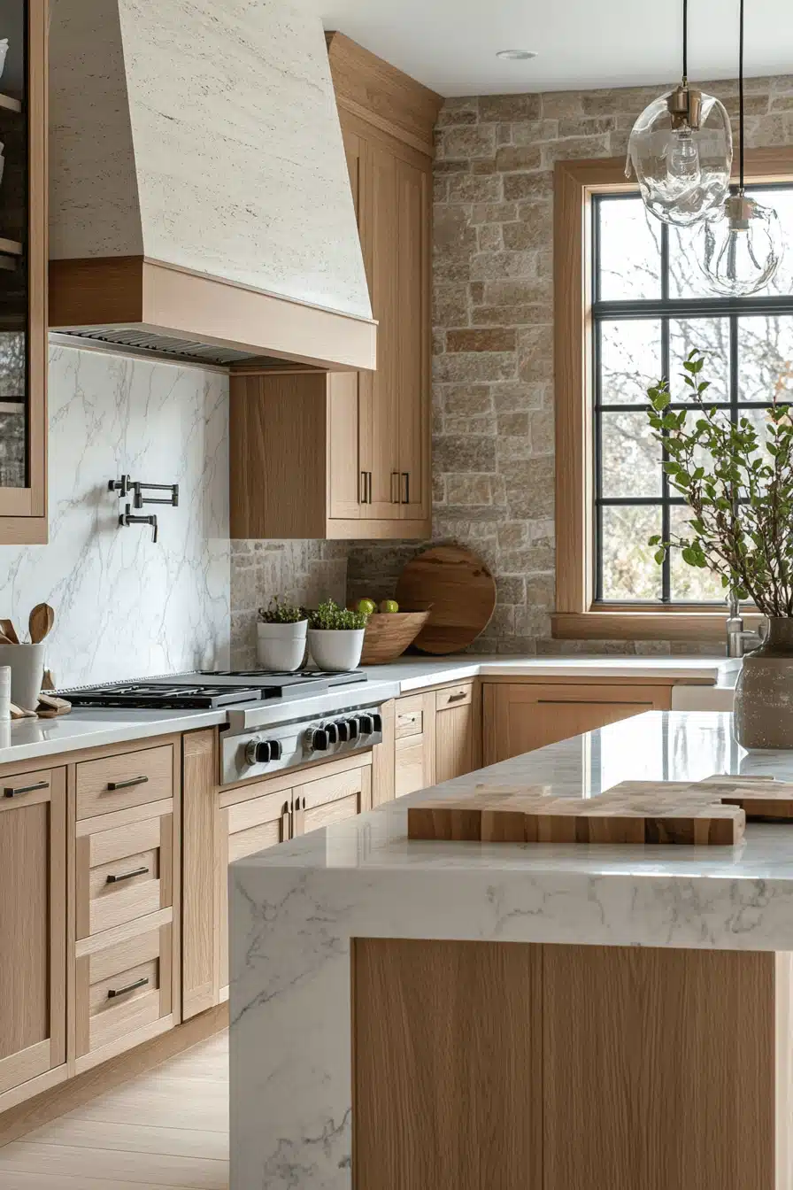 white oak kitchen cabinets