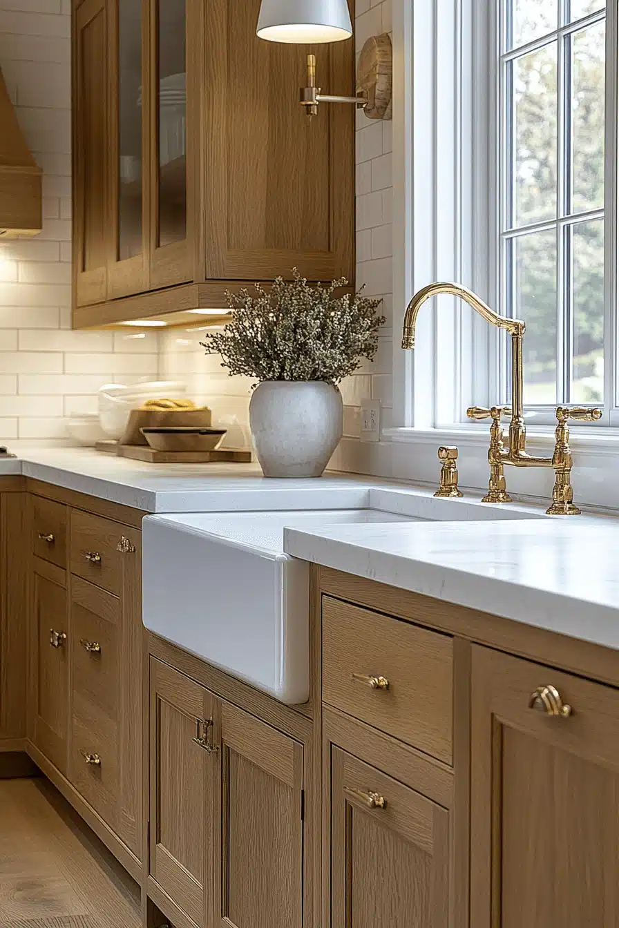 white oak kitchen cabinets