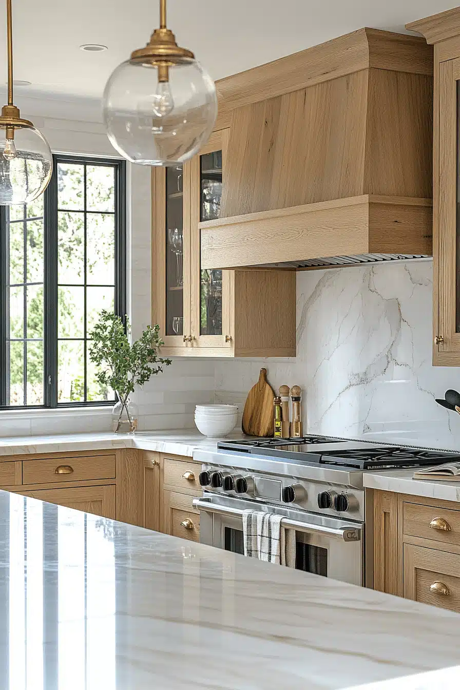 white oak kitchen cabinets