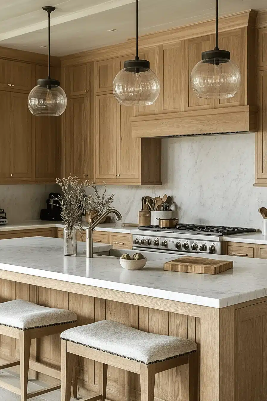 white oak kitchen cabinets