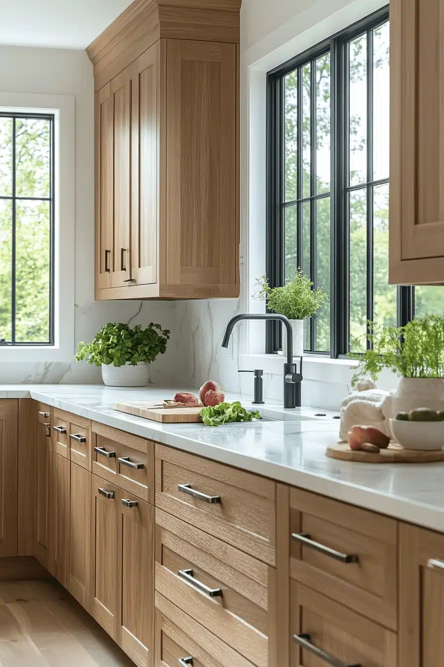 white oak kitchen cabinets