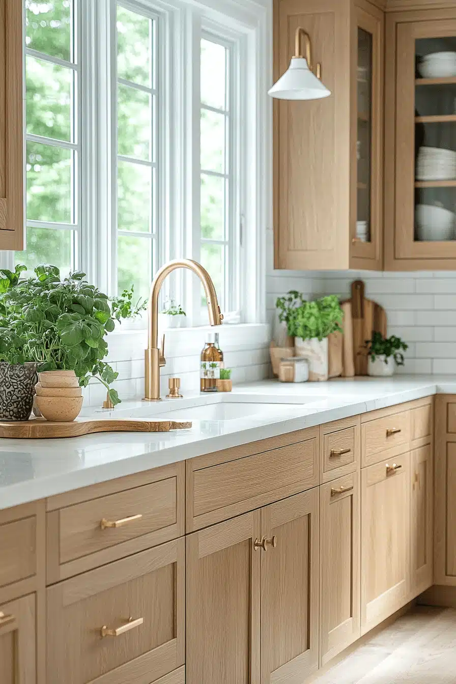white oak kitchen cabinets