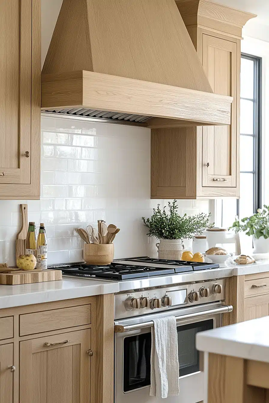 white oak kitchen cabinets