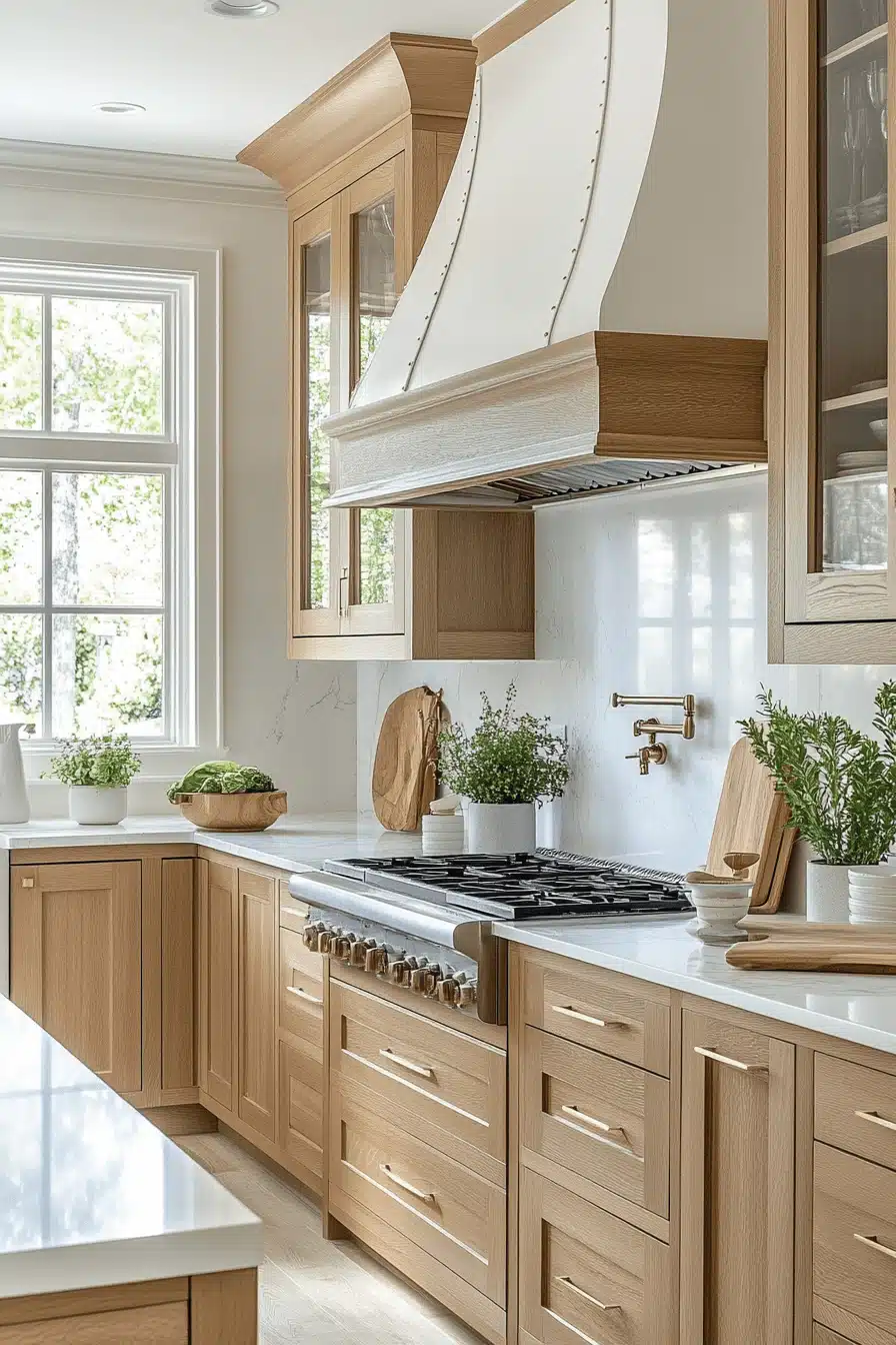 white oak kitchen cabinets