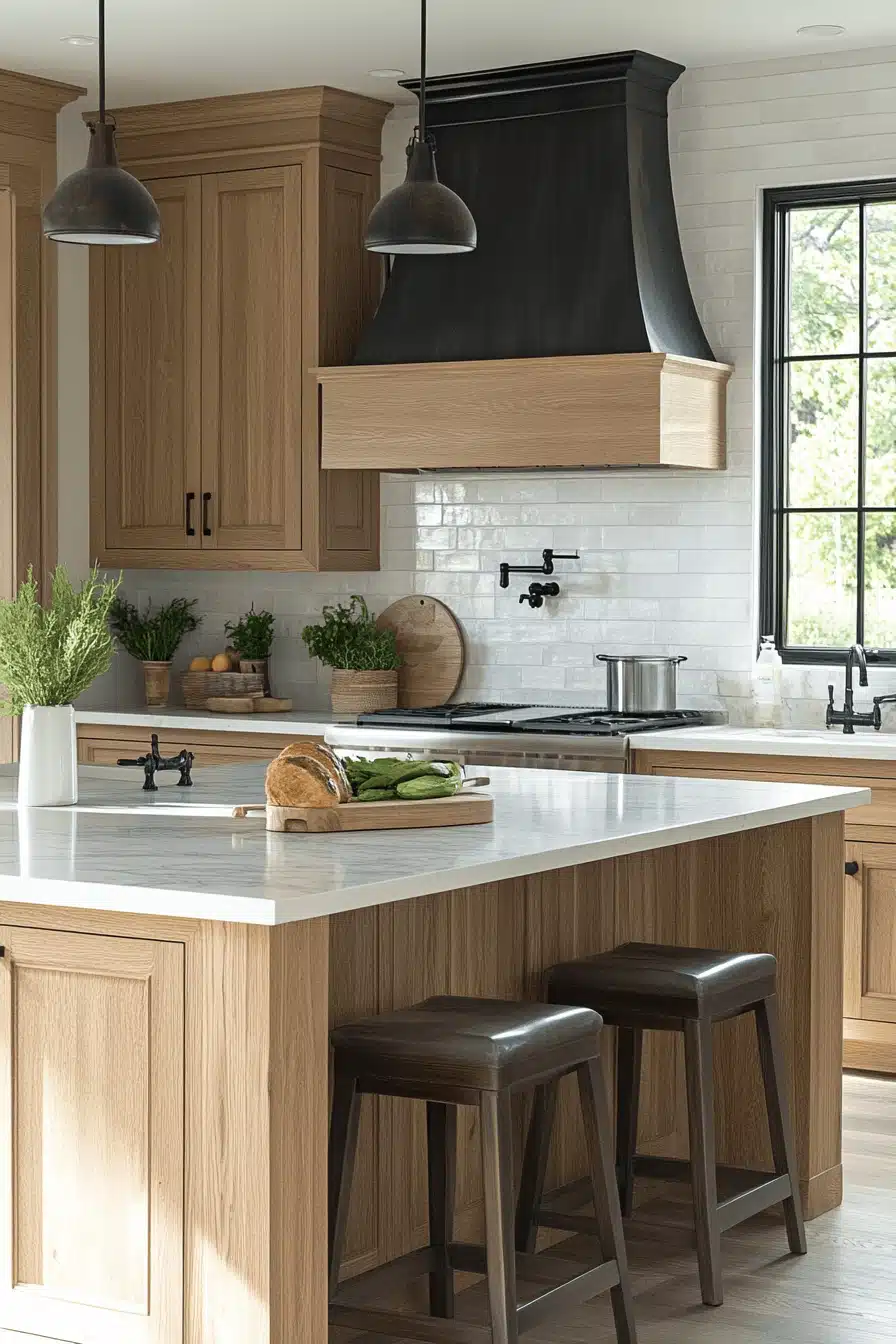 white oak kitchen cabinets