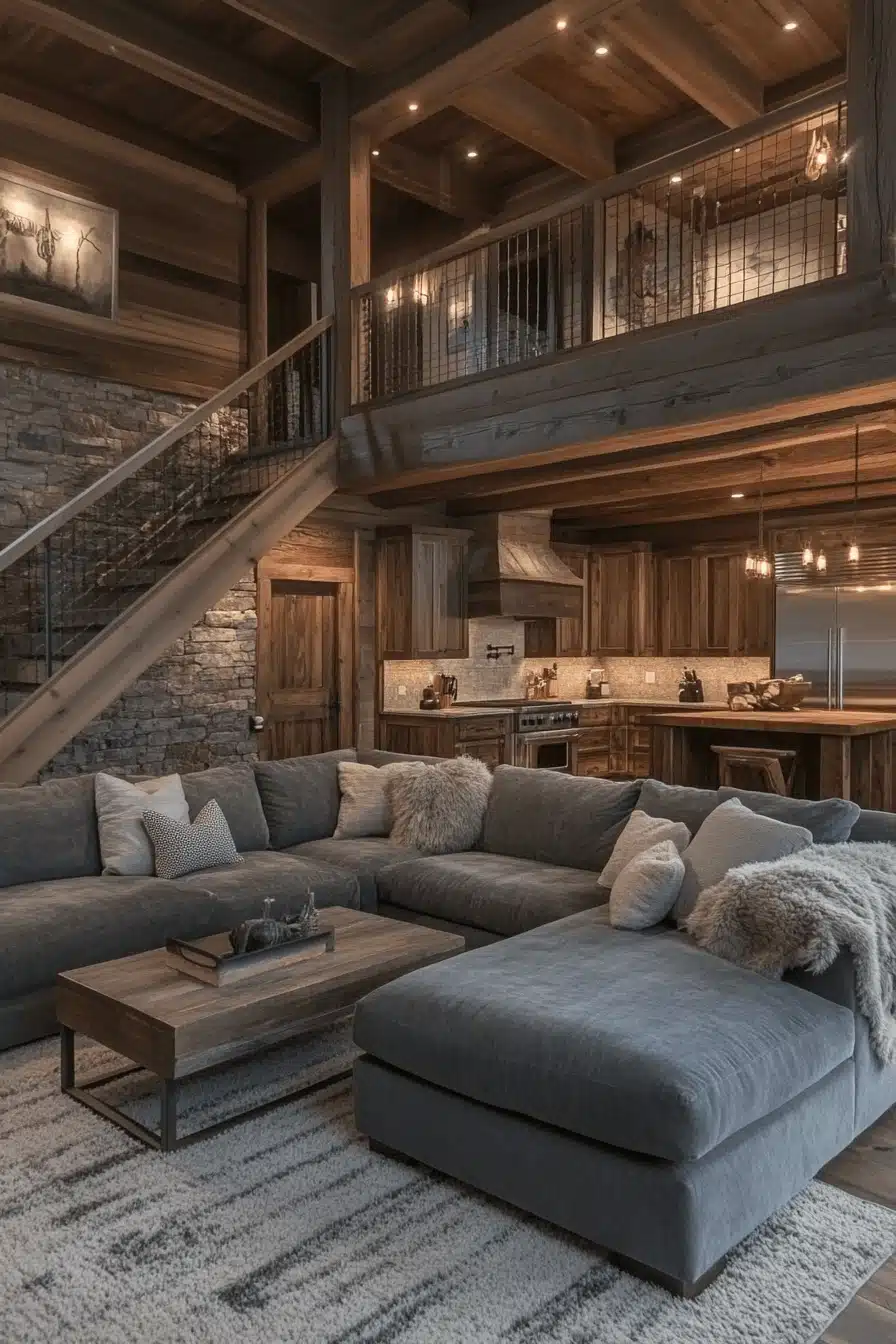 dark gray couch living room