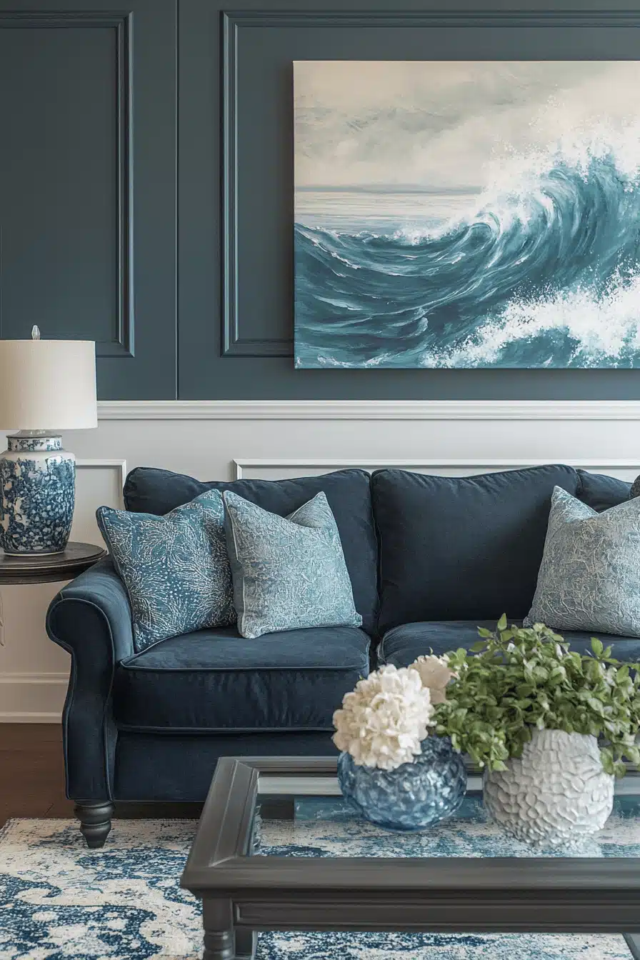 dark gray couch living room