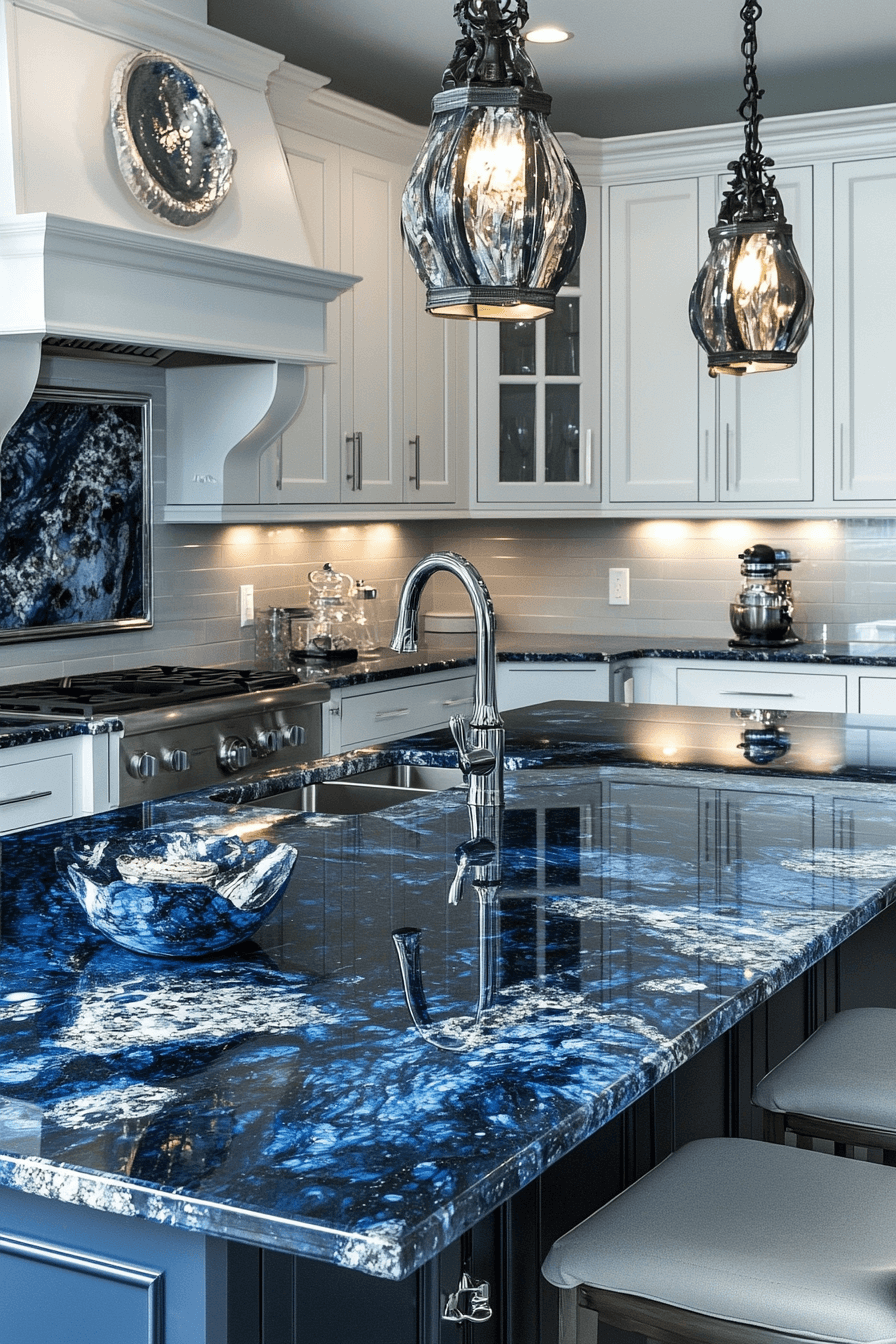 blue granite countertops