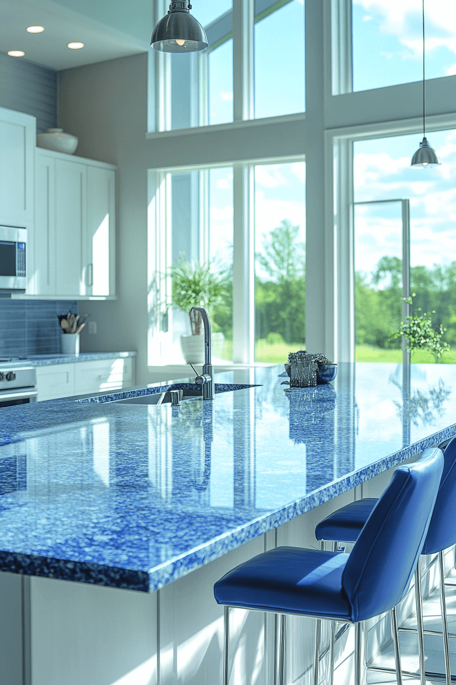 blue granite countertops