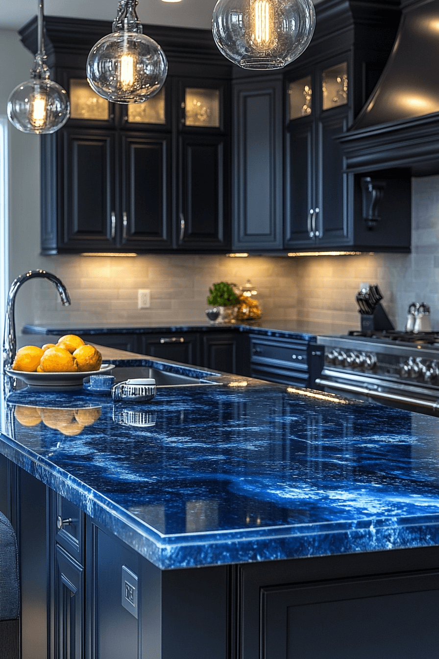 blue granite countertops