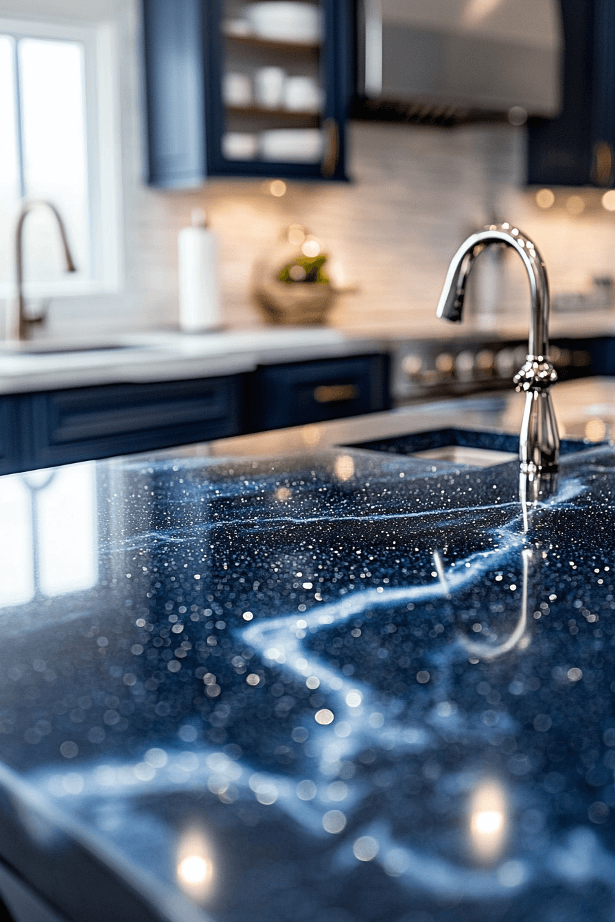 blue granite countertops