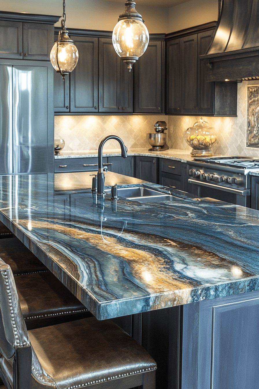 blue granite countertops