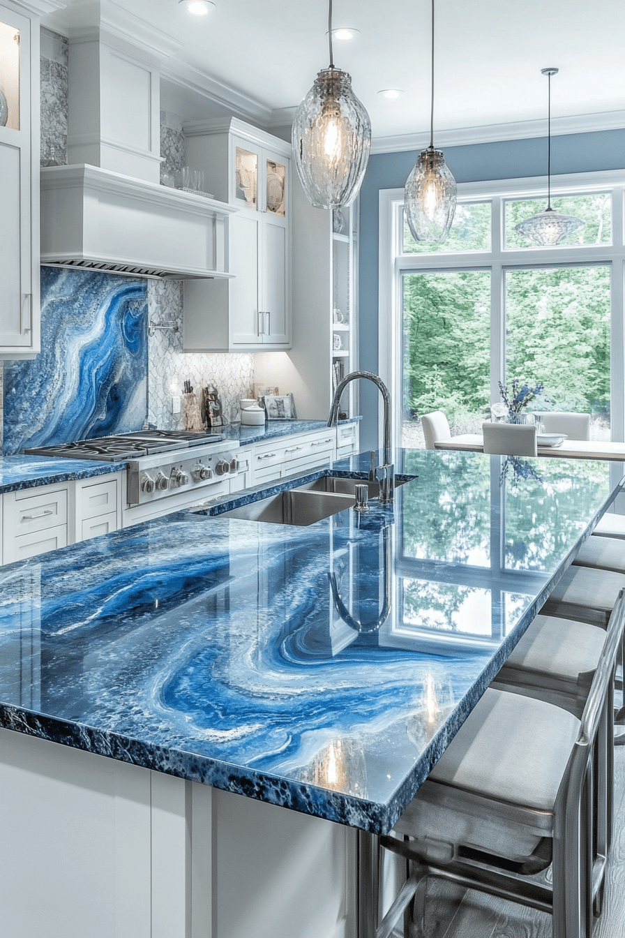 blue granite countertops