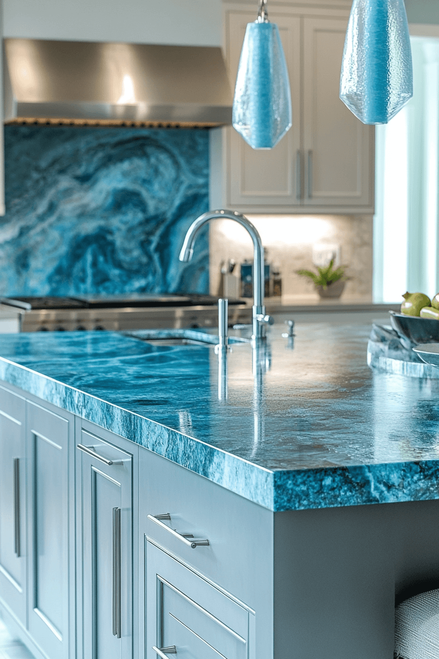 blue granite countertops