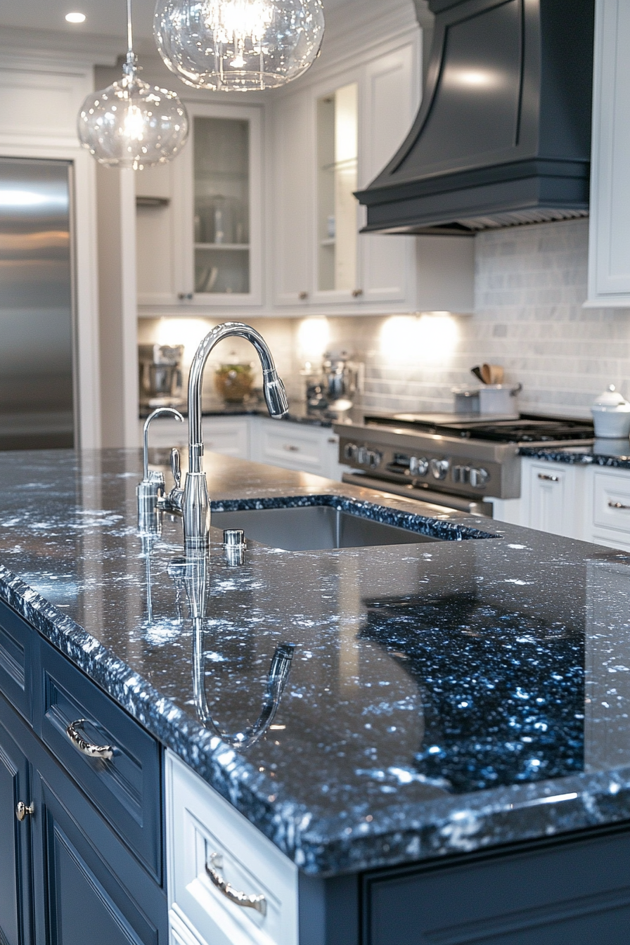 blue granite countertops