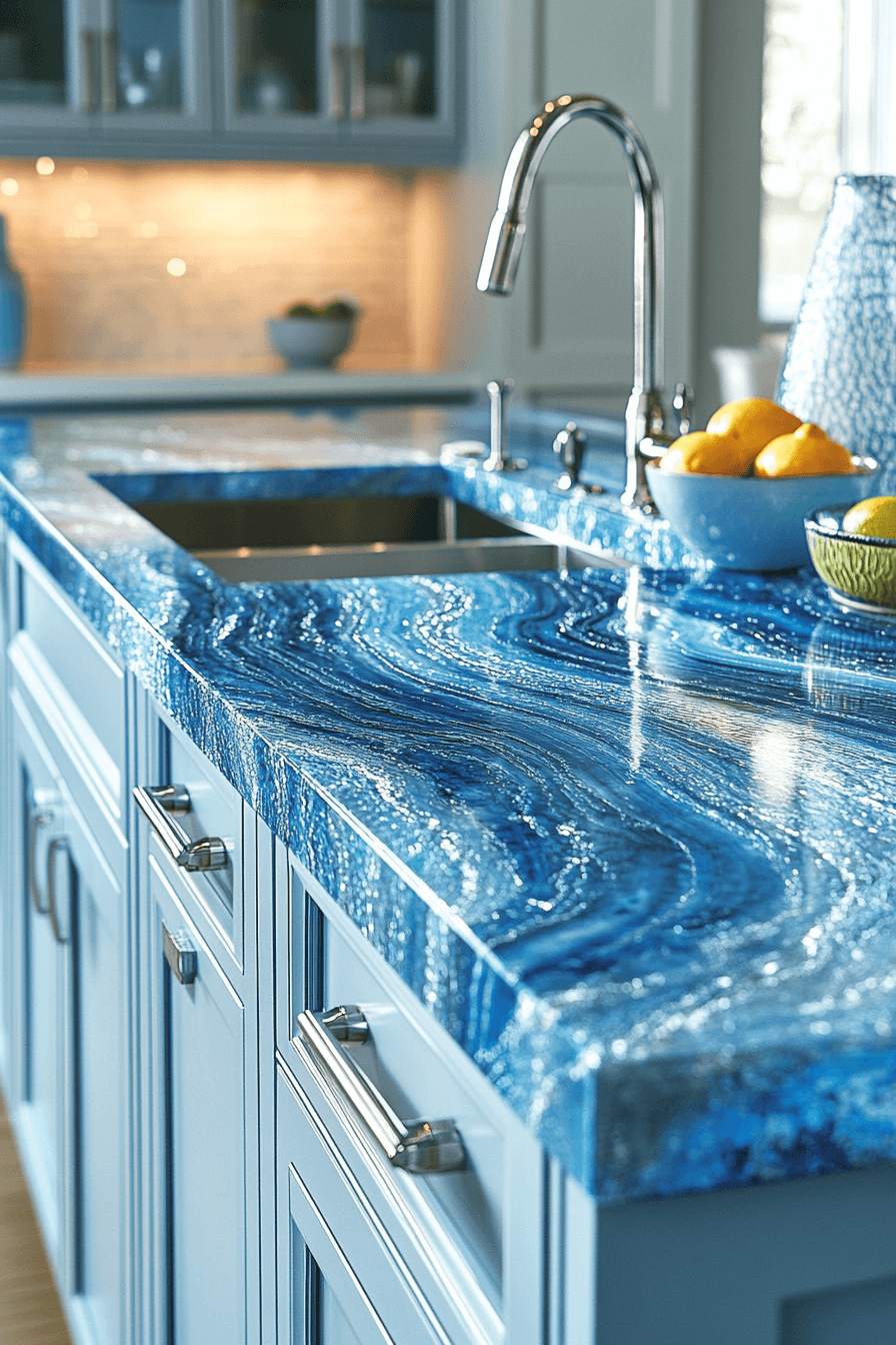 blue granite countertops