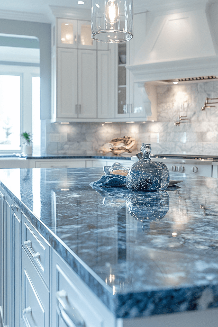 blue granite countertops