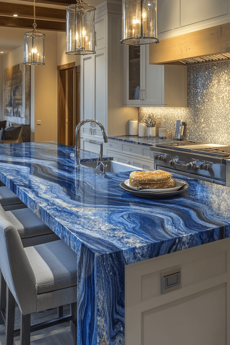 blue granite countertops