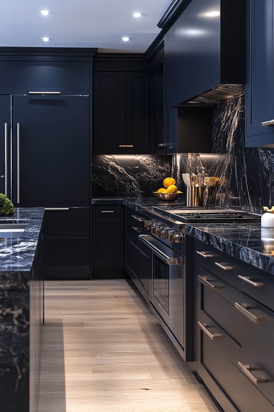 dark marble kitchen countertops