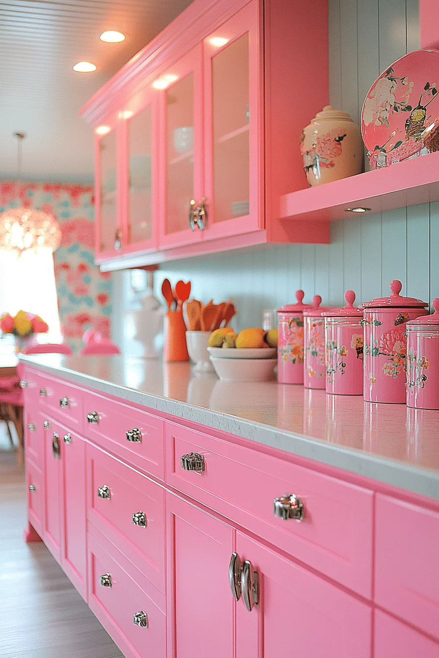 pink kitchen ideas decor
