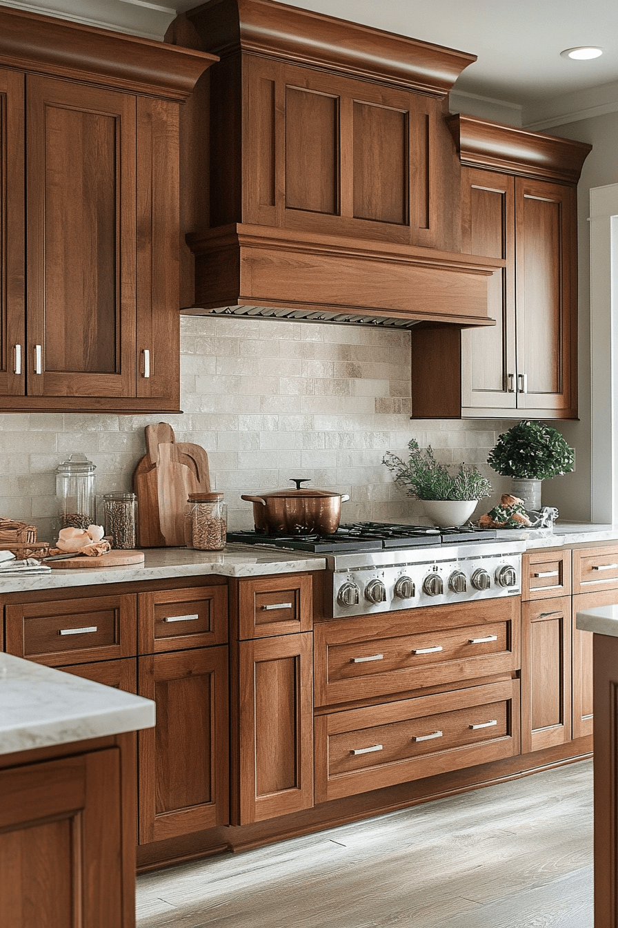 cherry red oak kitchen cabinets