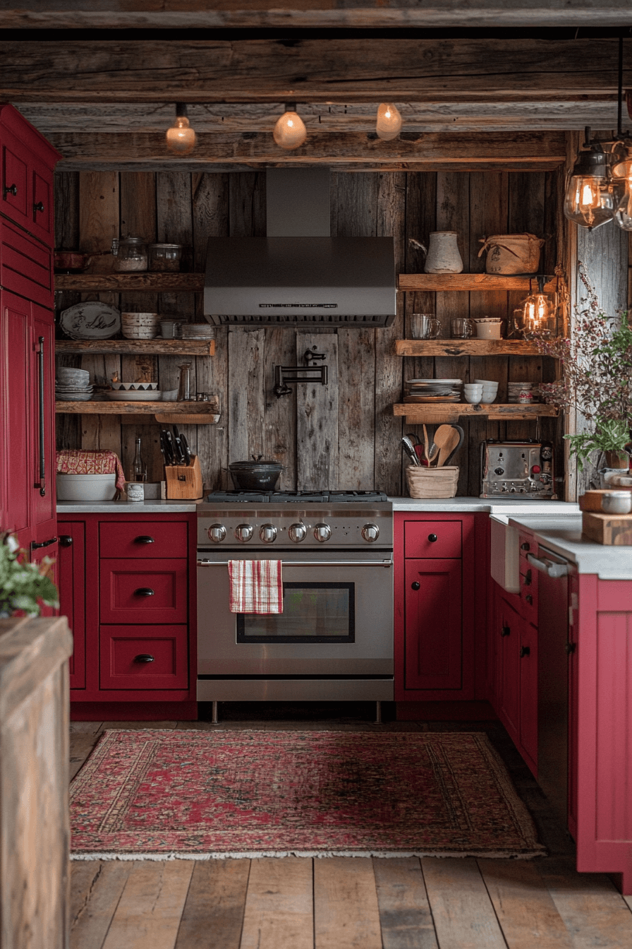 rusty red oak kitchen cabinets