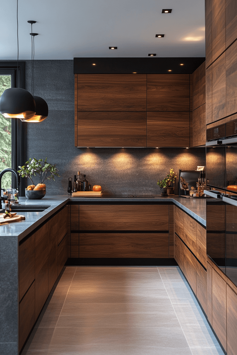warm wood kitchen cabinets