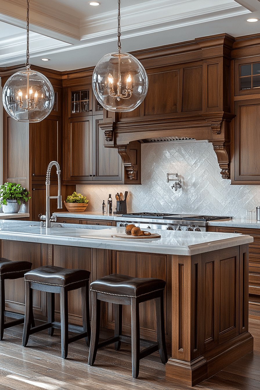 warm wood kitchen cabinets