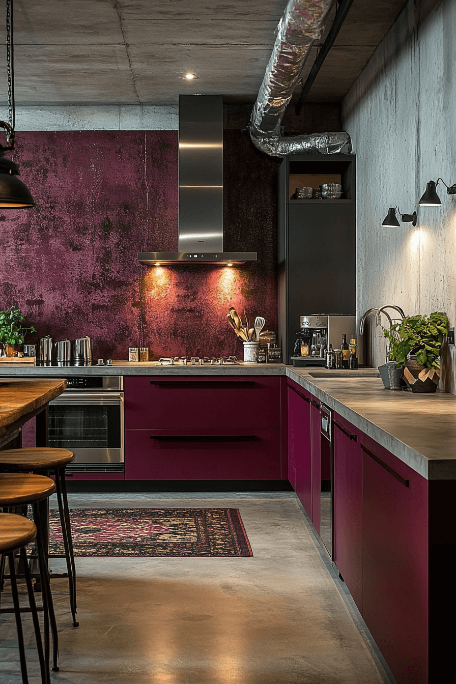 burgundy kitchen cabinets
