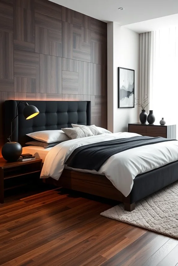 elegant black and wood