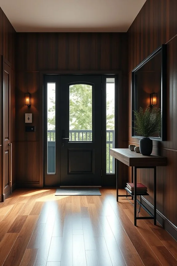 stylish black wood entryway