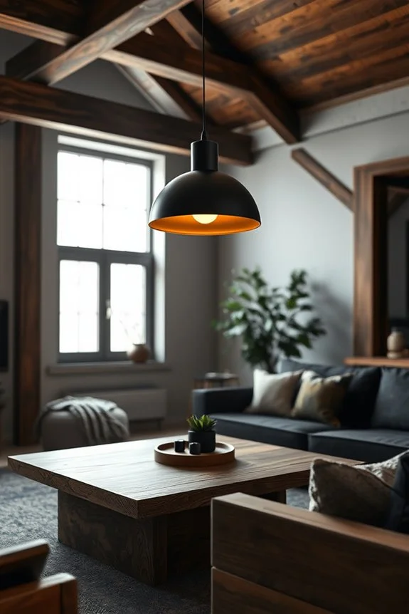 stylish black wood lighting