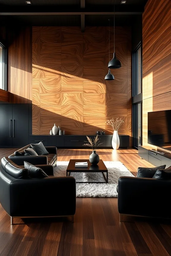 luxurious black and wood