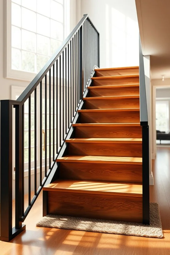 elegant black wood staircase