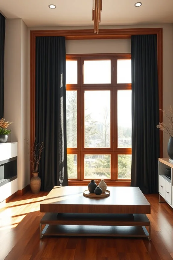 elegant black wood treatments