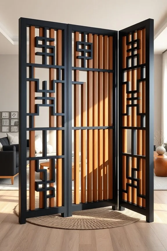 artistic black wood dividers