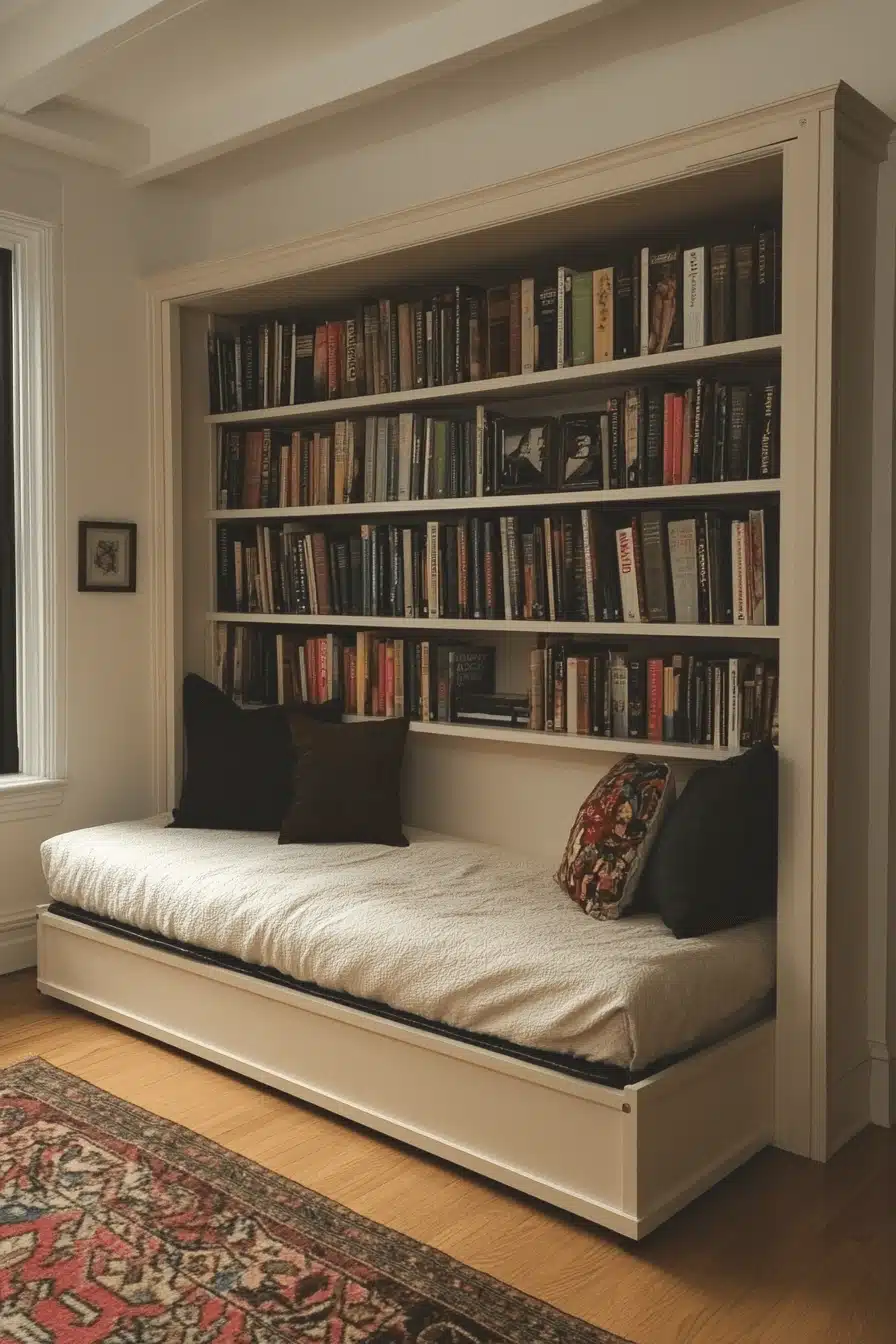 fold-away home library design