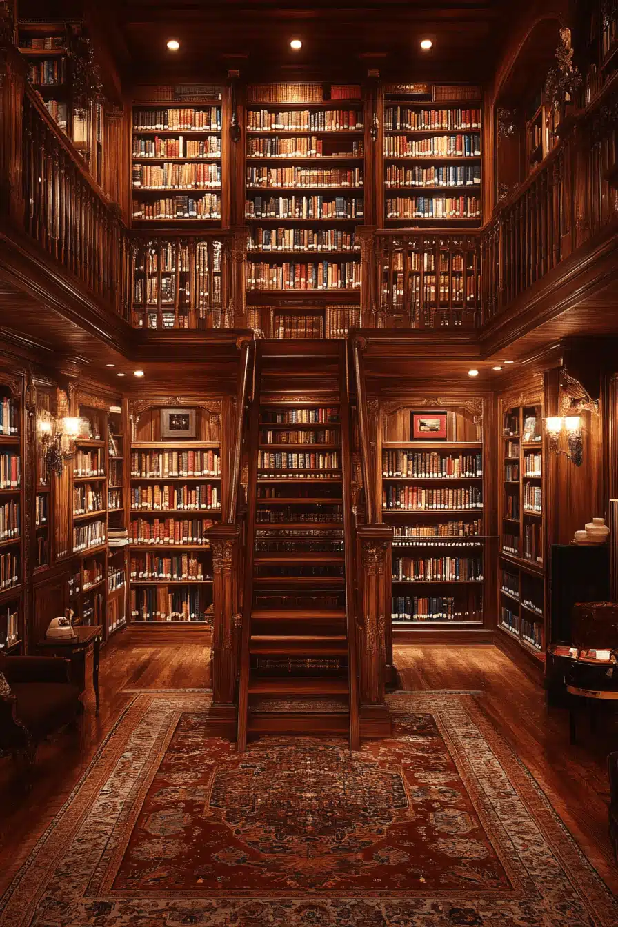 floor-to-ceiling home library