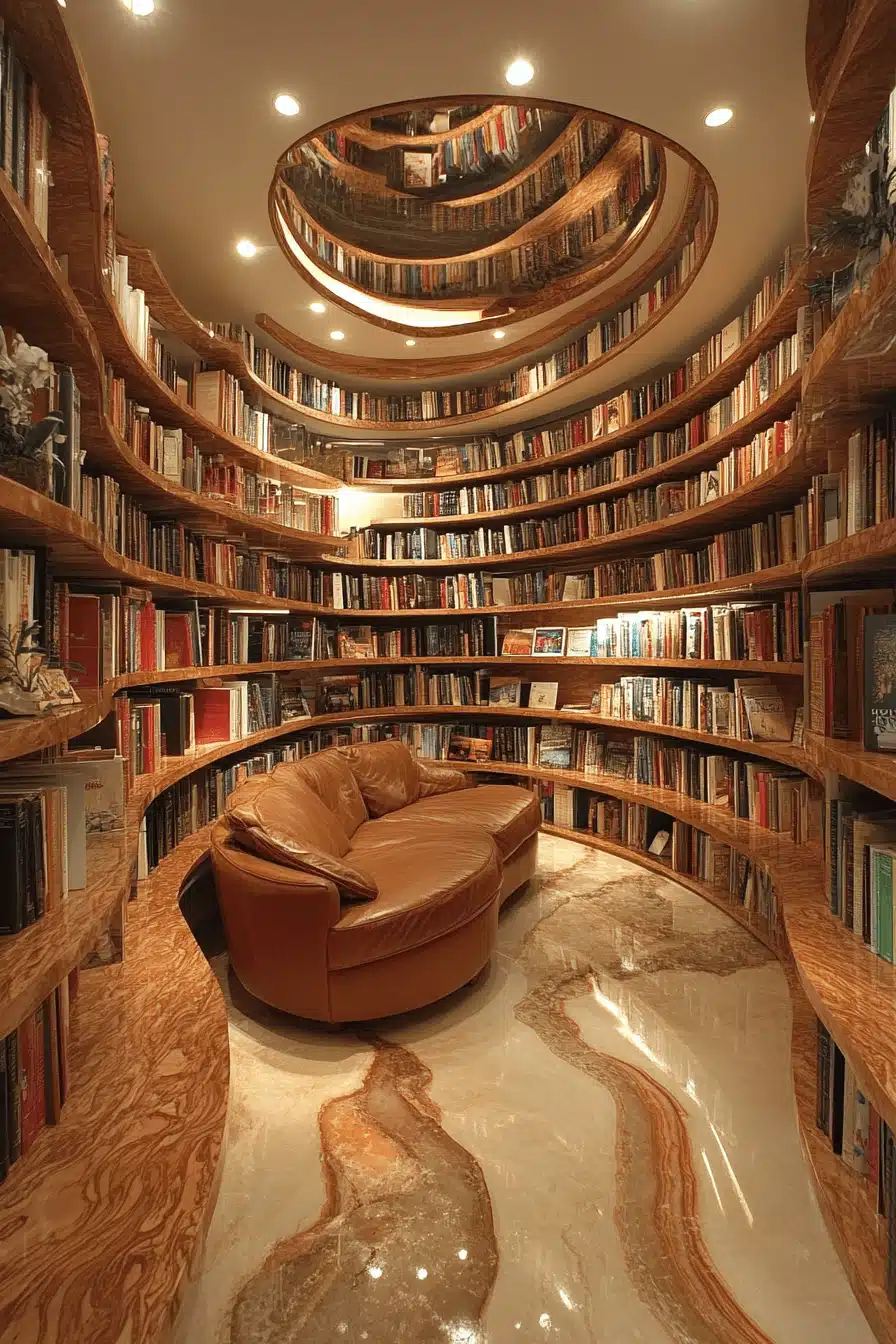 circular home library design