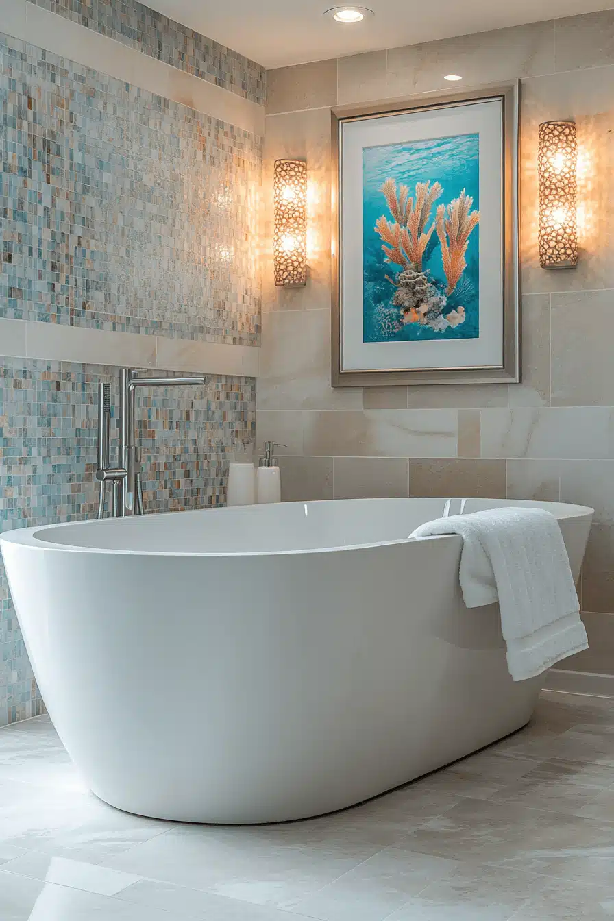 coral reef coastal bathroom