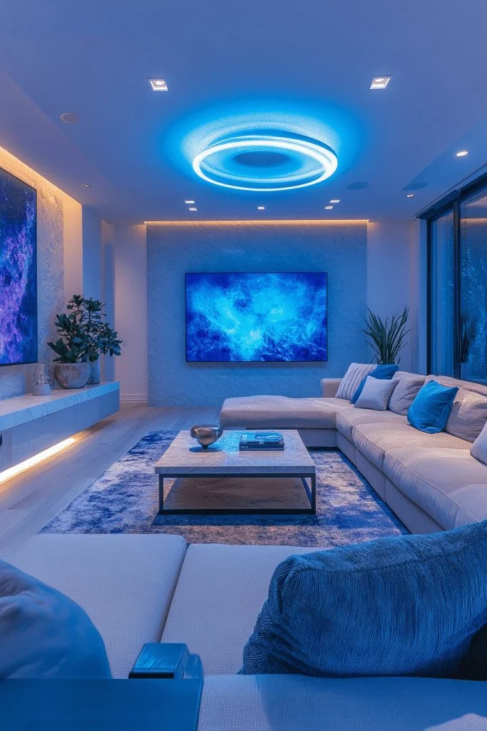 Tech-Integrated Contemporary Living Rooms