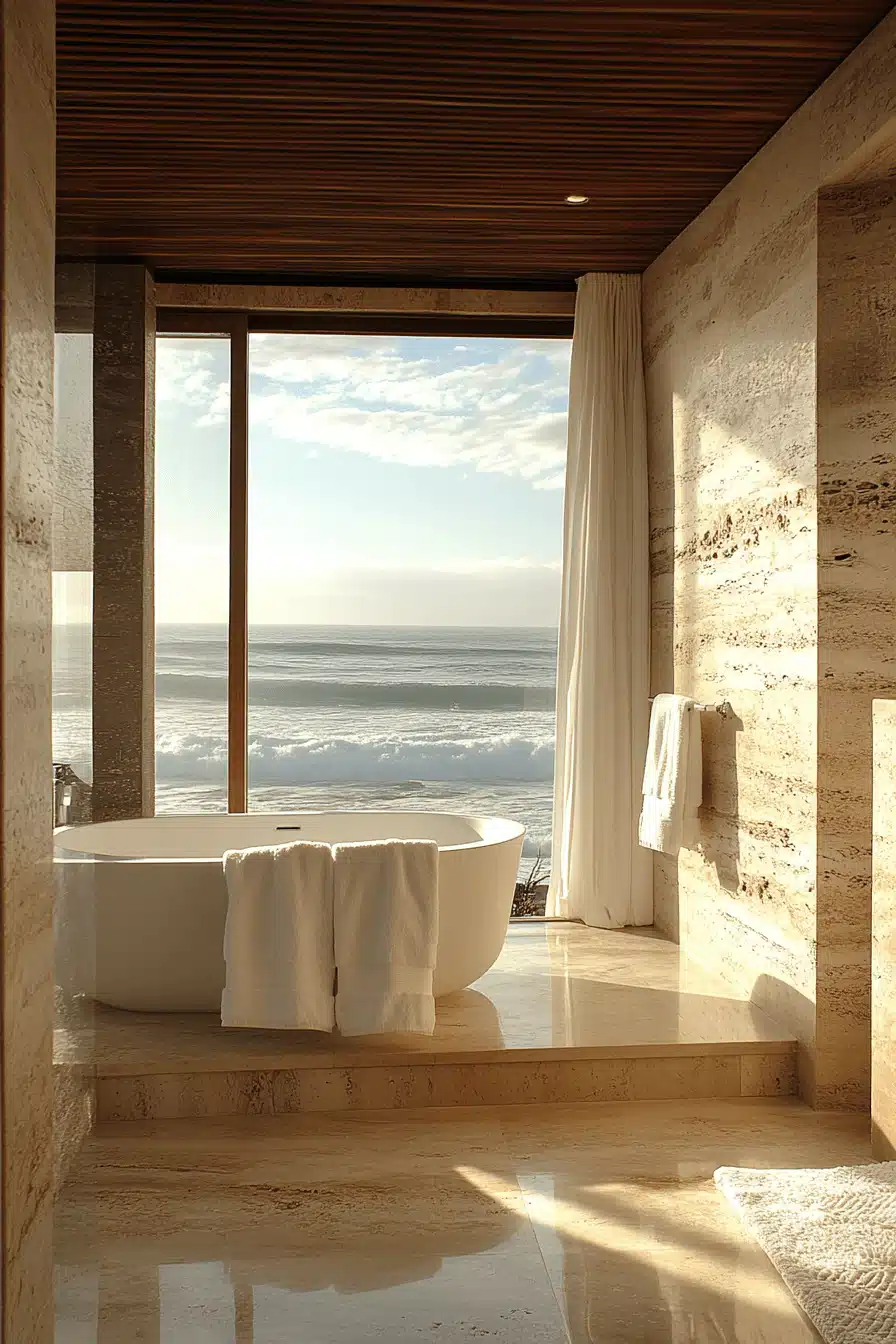 ocean view inspired coastal bathroom