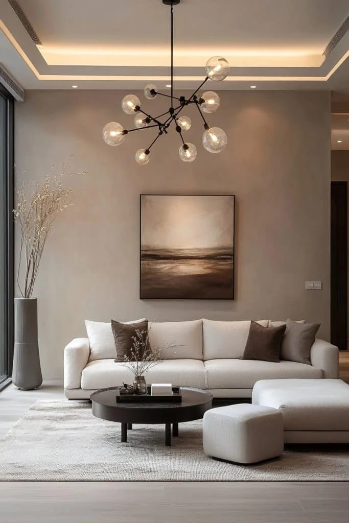 Minimalist Living Rooms Featuring Statement Lighting