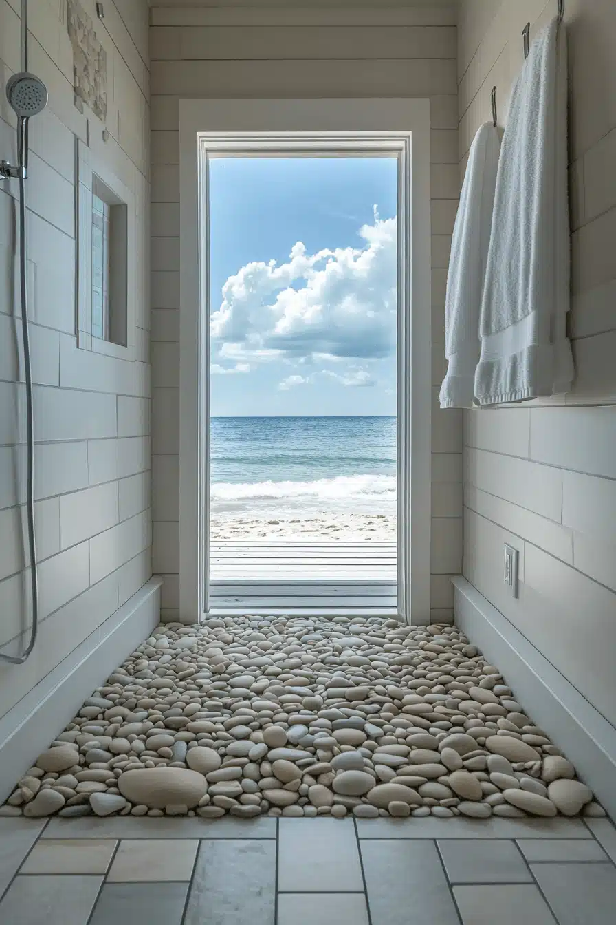 sandy shore coastal shower